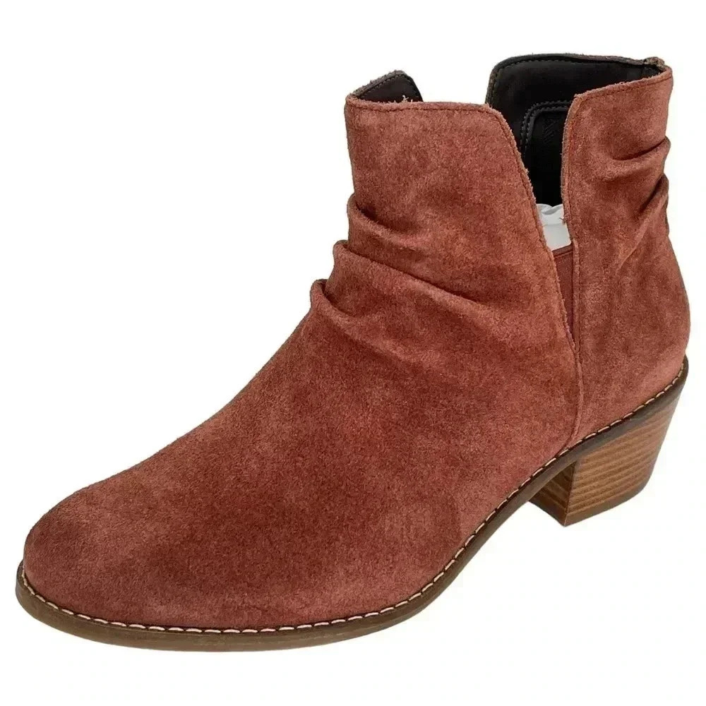 Cole Haan Alayna Mahogany Suede Leather Womens Ankle Boots Size 5.5M
